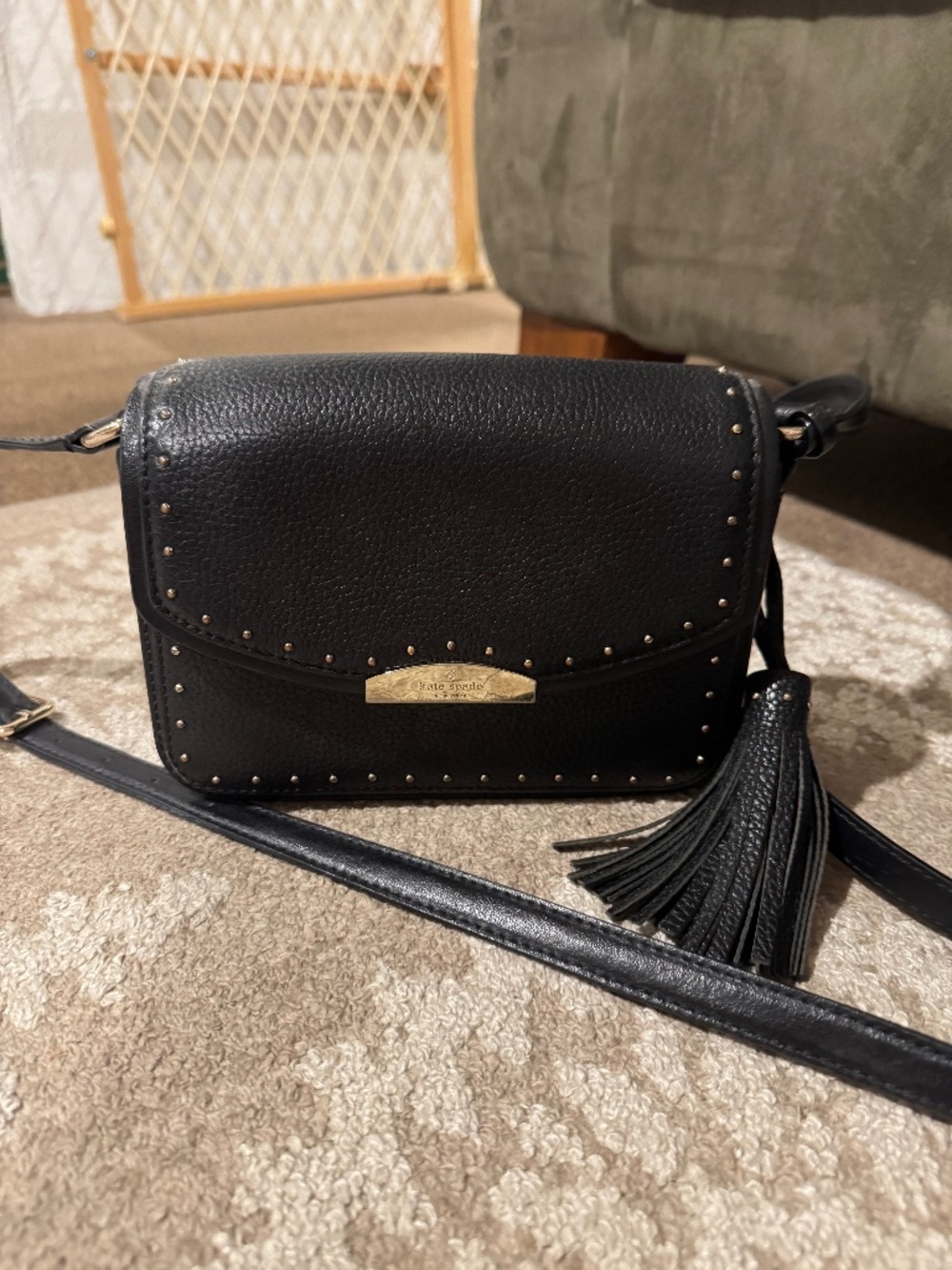 Black Gold Studded Kate Spade Purse